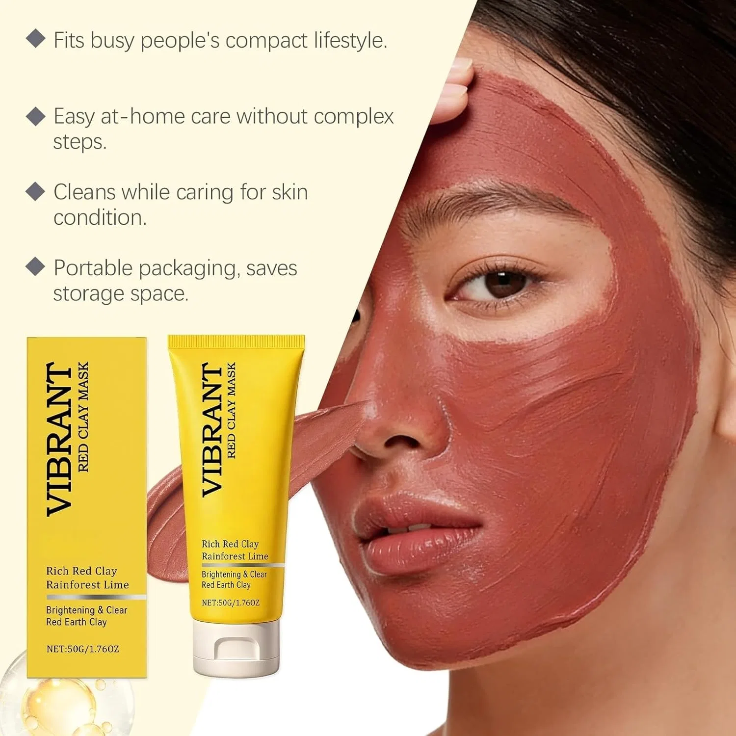 Маска для лица с красной глиной Australian Red Clay Mask Retgjnc, 2 Pieces. — фото 2