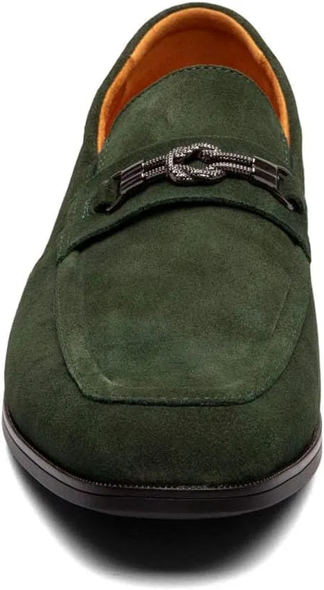 Мужские лоферы Stacy Adams Ravelle Moc Toe Bit Slip On, Green Suede — фото 3