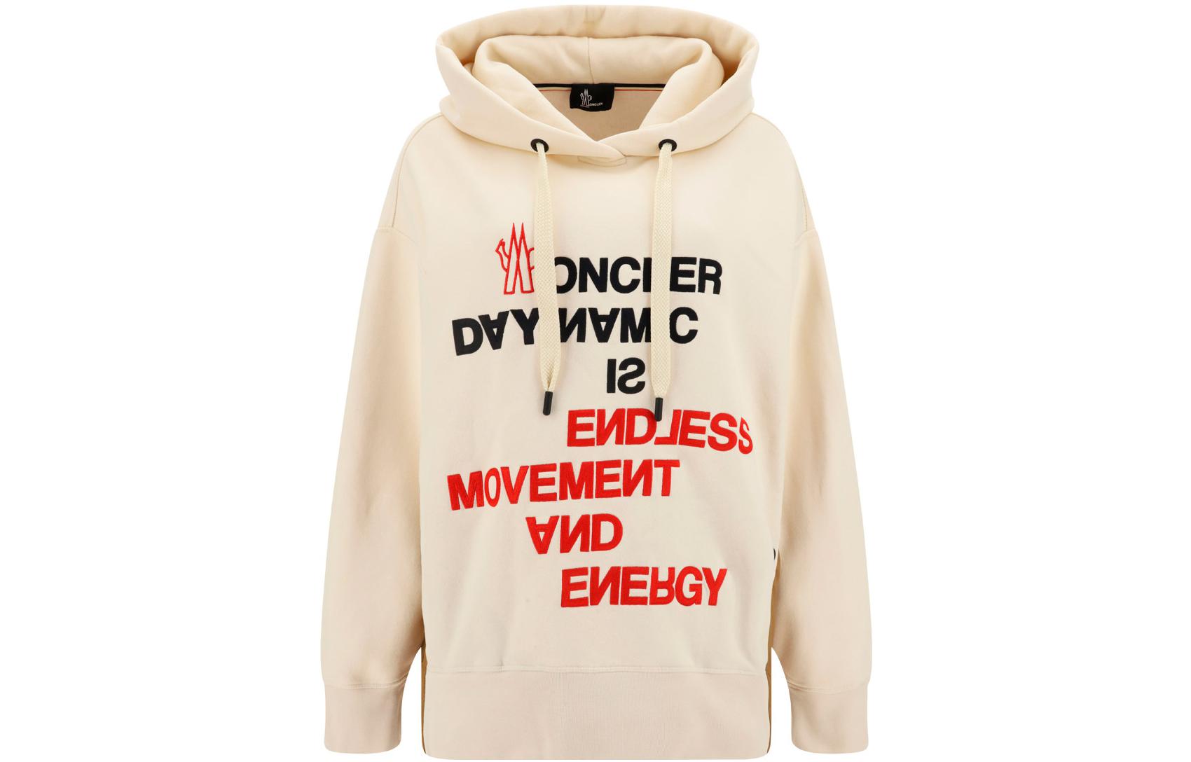 

Логотип худи с детализированными шнурками Moncler Grenoble, слоновая кость