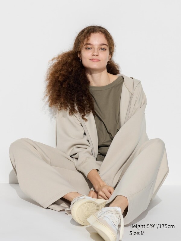 

Широкие брюки для сухого пота длинные Uniqlo, бежевый