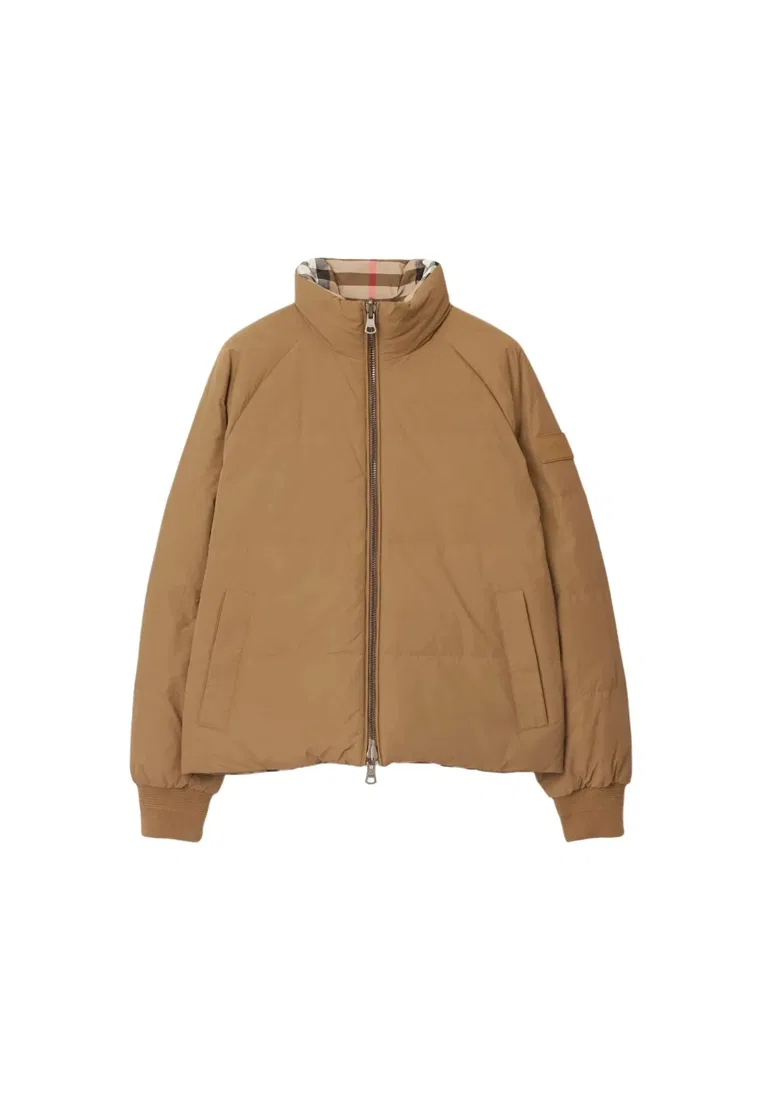 Пуховик Burberry, женский, зимняя одежда, серо-коричневый