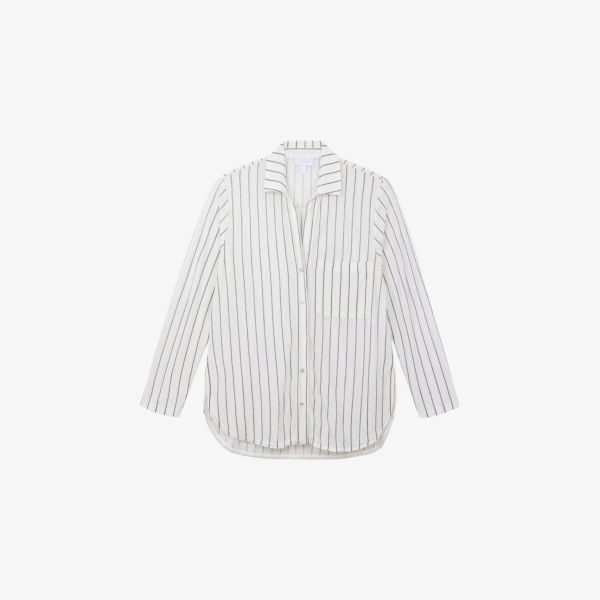 

Свободная рубашка из льняного джерси с полосками The White Company, черный