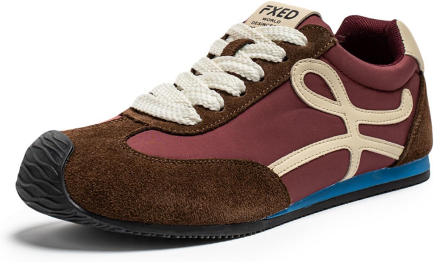 

Мужские замшевые кроссовки Netehadi с шнуровкой на платформе Y2K, с закругленным носком, в ретро-стиле, повседневные, нескользящие, для бега и ходьбы, красный