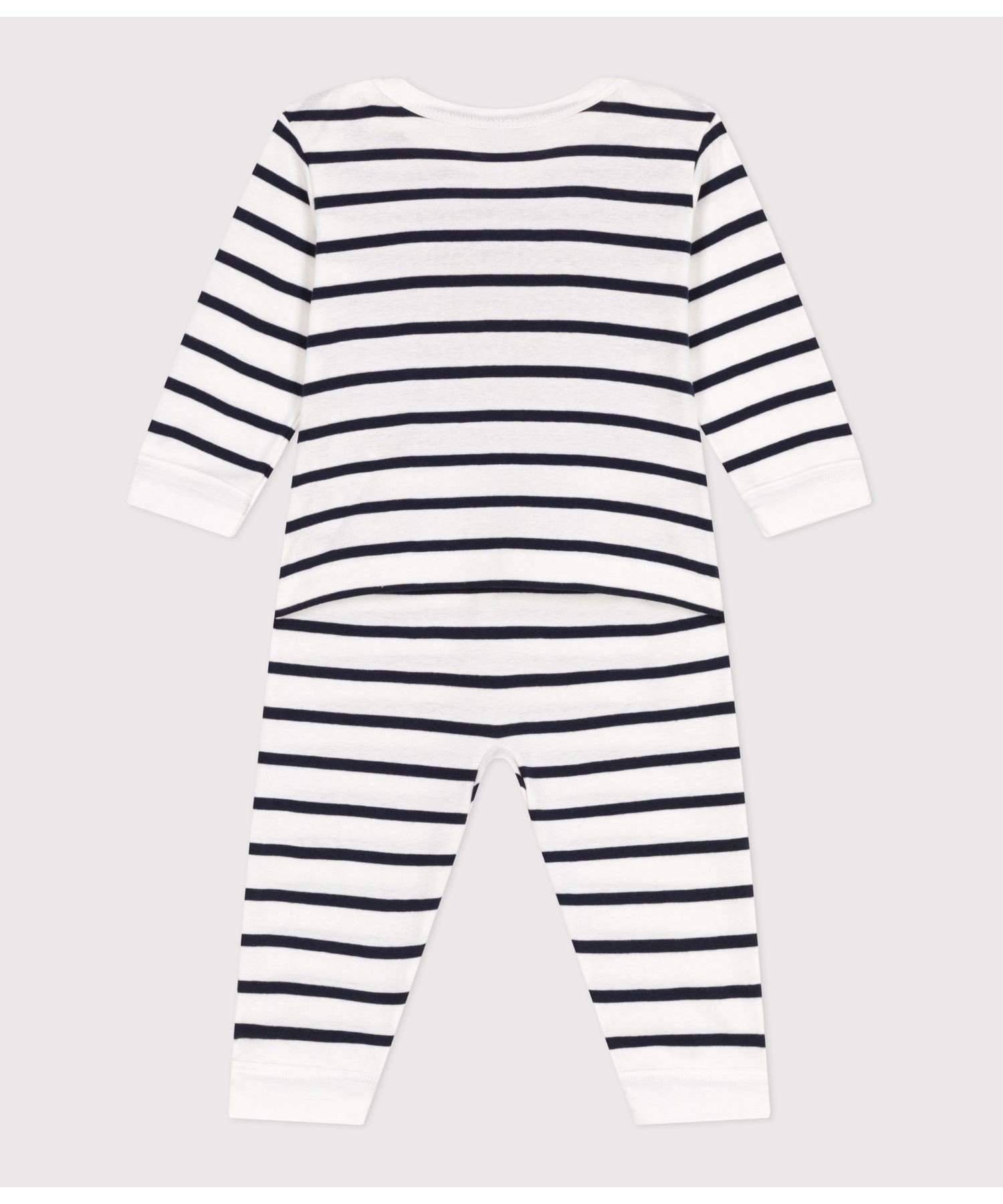 Комбинезон без застежек Petit Bateau, Off-white/Navy — фото 3