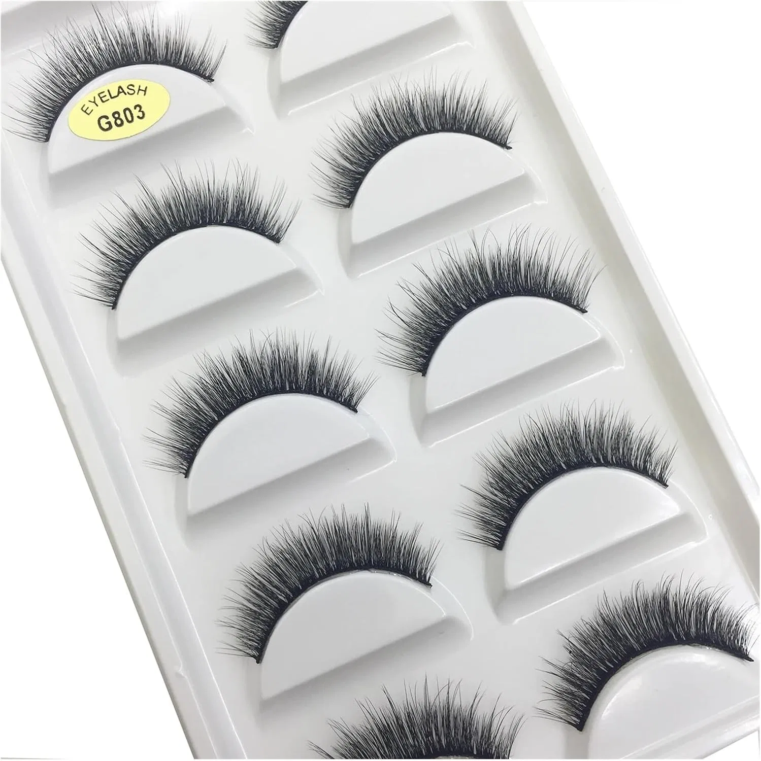 Накладные ресницы 3D UAMOU 5 пар, 10/50 коробок, G803, натуральные длинные