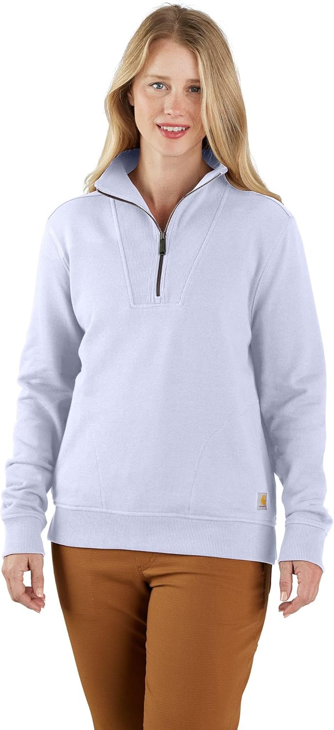 

Carhartt Women's TENCEL Fiber Series расслабленный фасон полузастежка свитшот, Fresh Lavender
