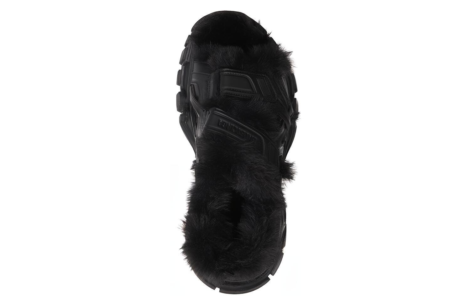 Кроссовки женские Balenciaga Track Sandal Fake Fur, черный — фото 4
