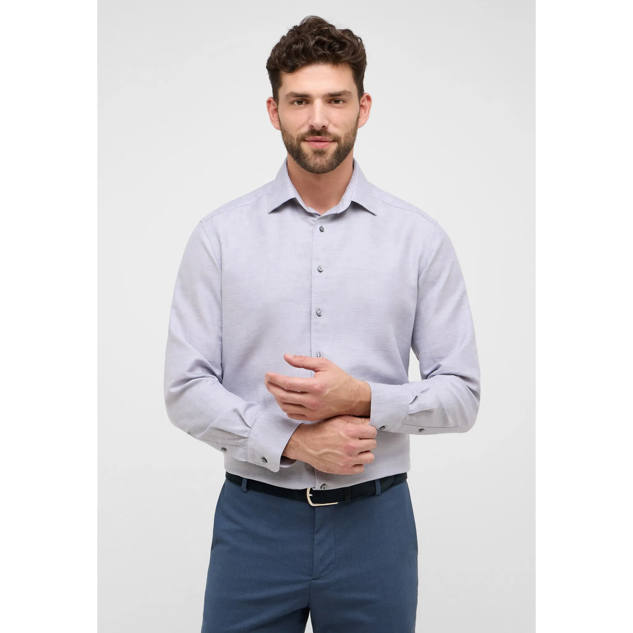 

Рубашка Eterna с длинными рукавами "COMFORT FIT", серый