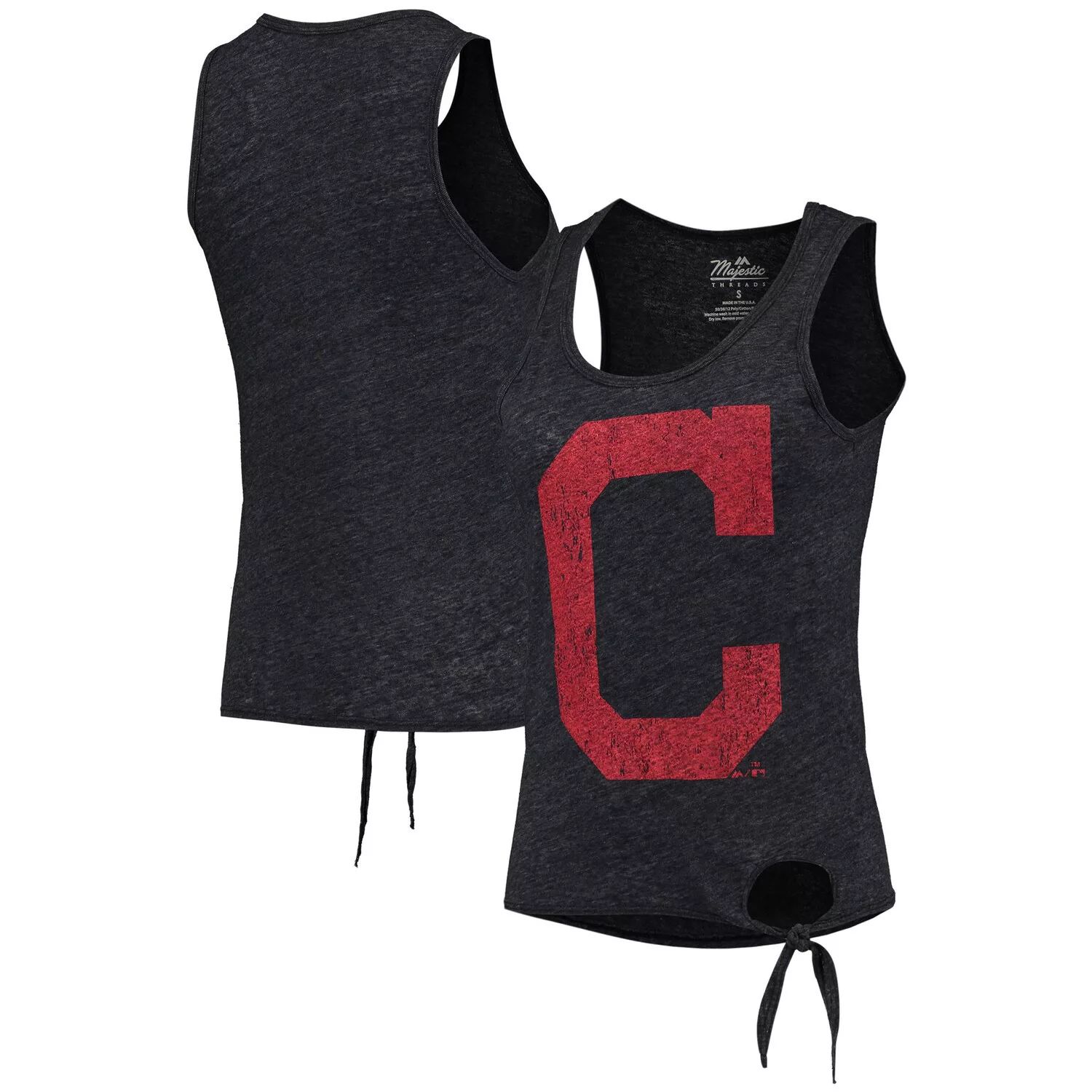 

Женская темно-синяя майка Majestic Threads Cleveland Indians с завязками по бокам Tri-Blend Majestic, Синий, Женская темно-синяя майка Majestic Threads Cleveland Indians с завязками по бокам Tri-Blend Majestic