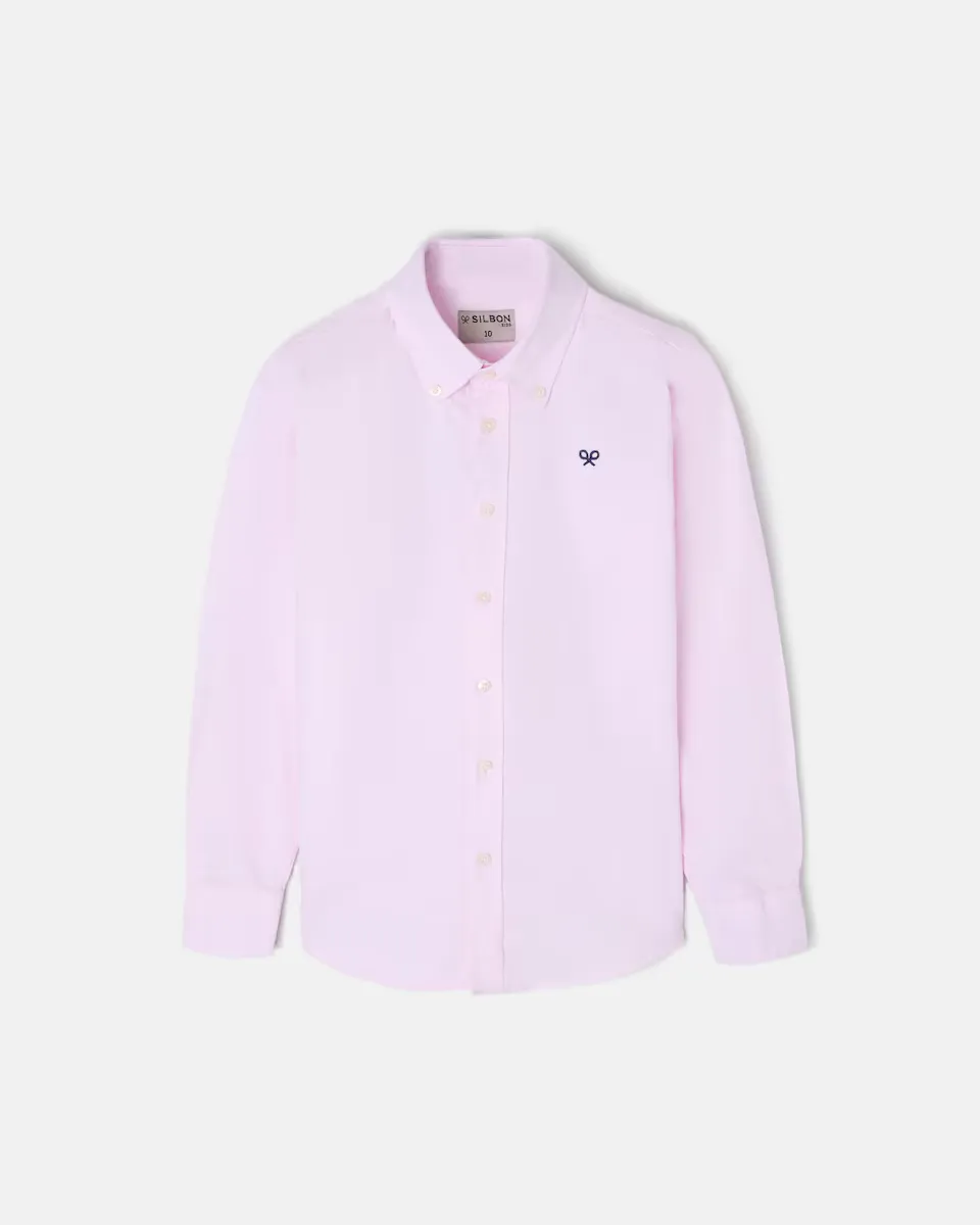 

Классическая однотонная рубашка Оксфорд для мальчика Silbon, цвет Rosa