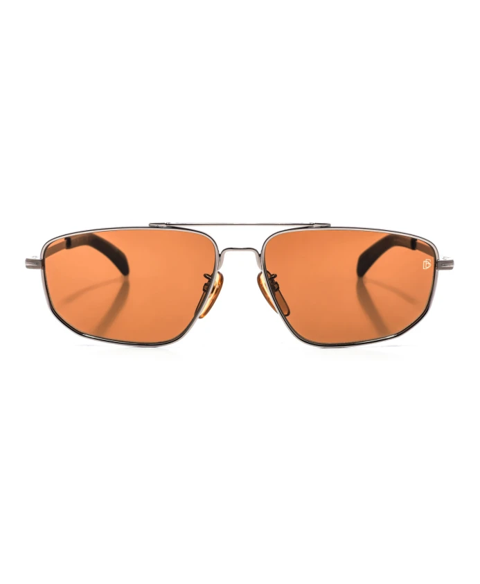 

Прямоугольные металлические солнцезащитные очки Eyewear By David Beckham, серый