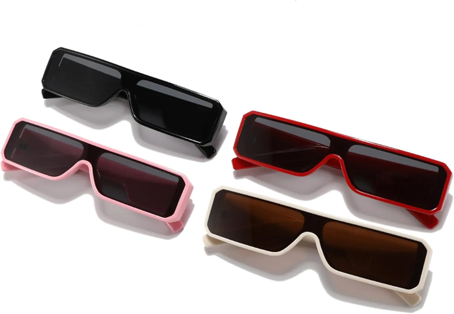 

bullabulling Модные узкие прямоугольные солнцезащитные очки для женщин и мужчин в стиле ретро, ​​цельные солнцезащитные очки в стиле 90-х, крутые маленькие очки, Red