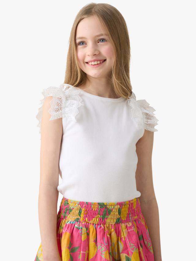 

Детский жилет с цветочной отделкой Angel & Rocket, White