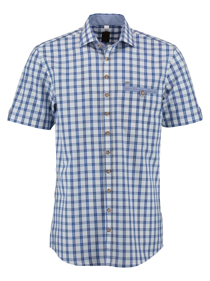 

OS-Trachten Традиционная рубашка Итунон василькового цвета