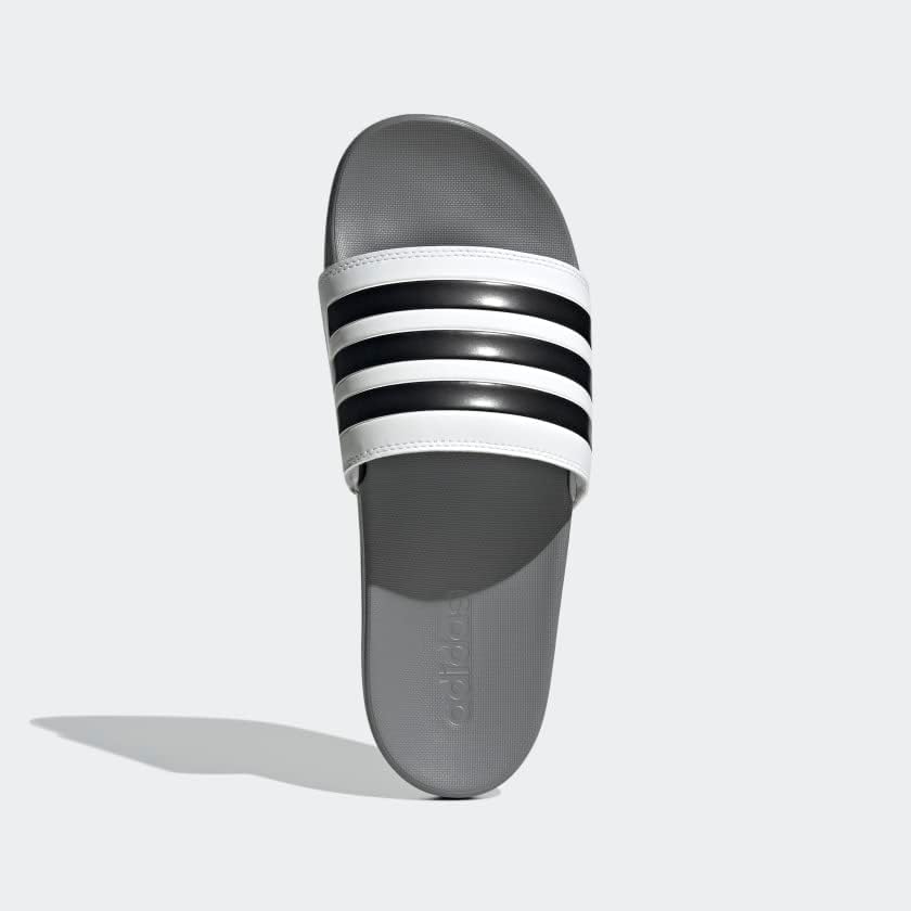 Шлепанцы adidas Adilette Comfort (унисекс), белый/черный/серый — фото 2