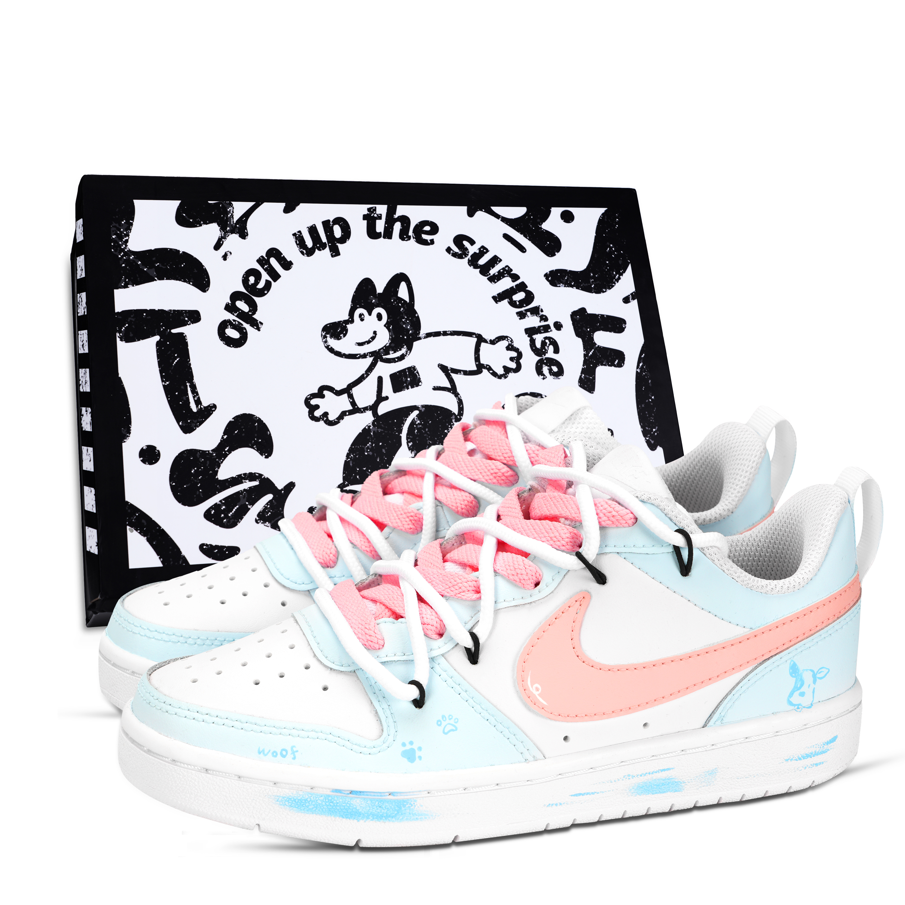 

Детские скейтерские кроссовки Court Borough для младших школьников Nike, синий/розовый/белый
