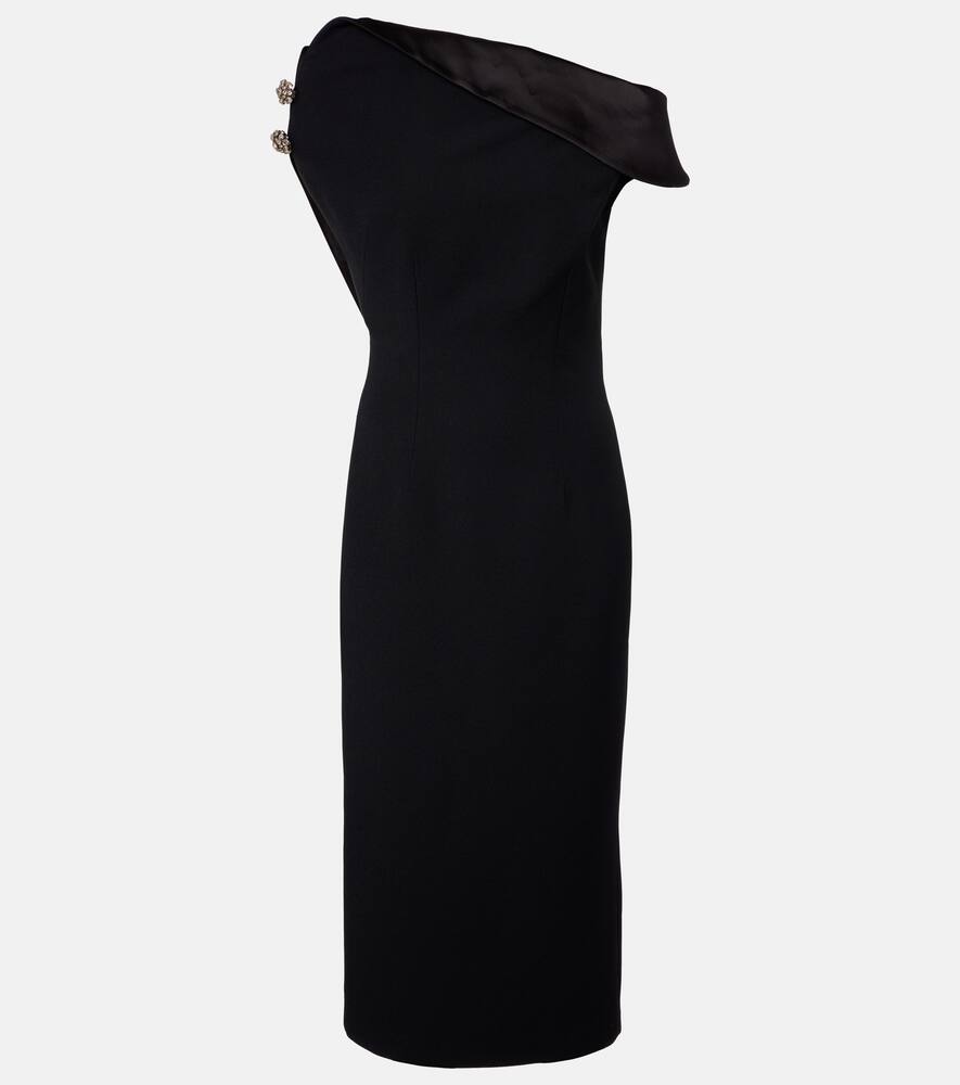 

Асимметричное платье миди Reina с декоративными элементами Safiyaa, Black With Crystal