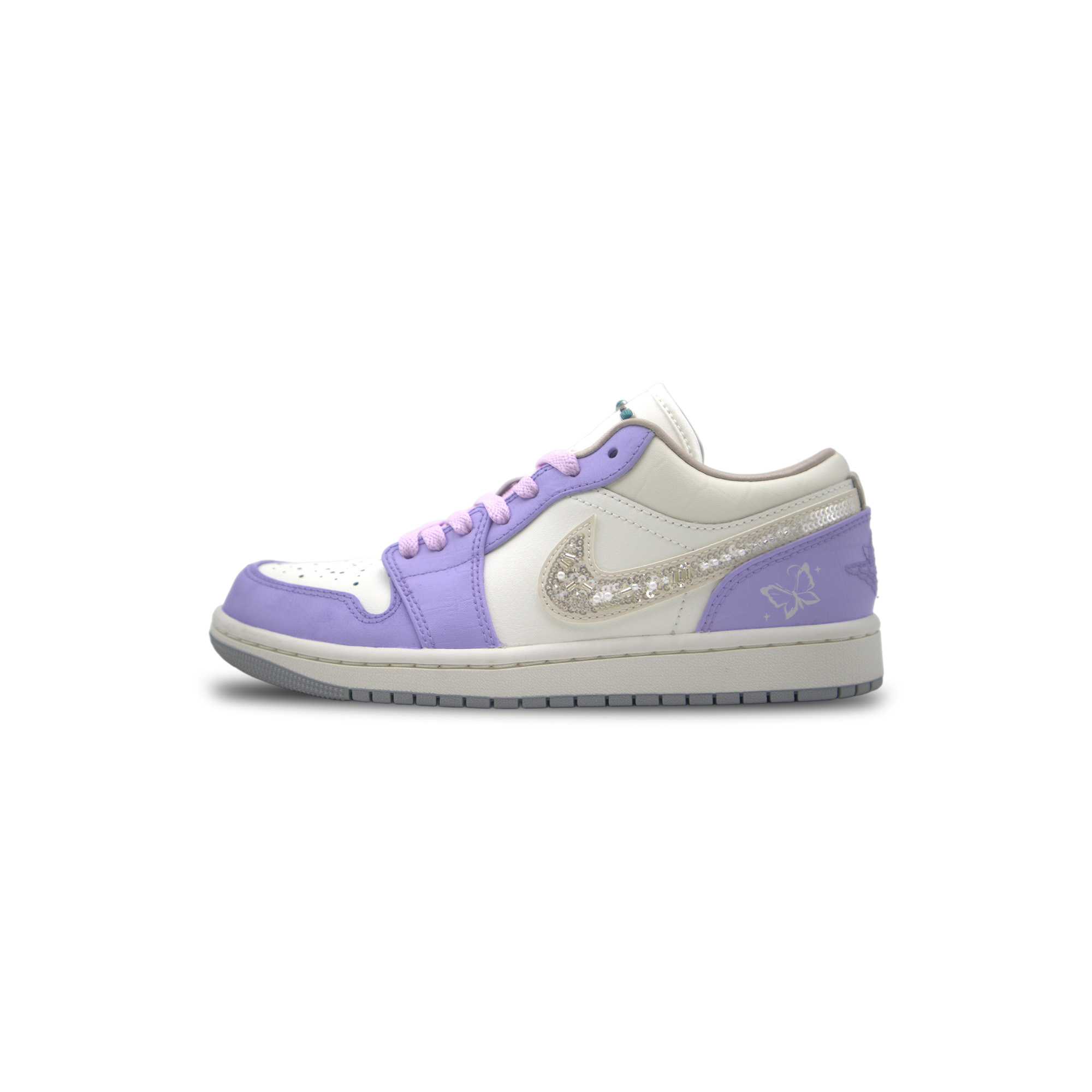 

Jordan Кроссовки баскетбольные низкие Air 1 Light Purple Butterfly Unisex винтажные устойчивые к истиранию