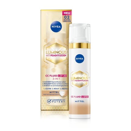 Luminous 630 Anti-Pigment Spots CC Fluid SPF 30 для кожи среднего тона Nivea