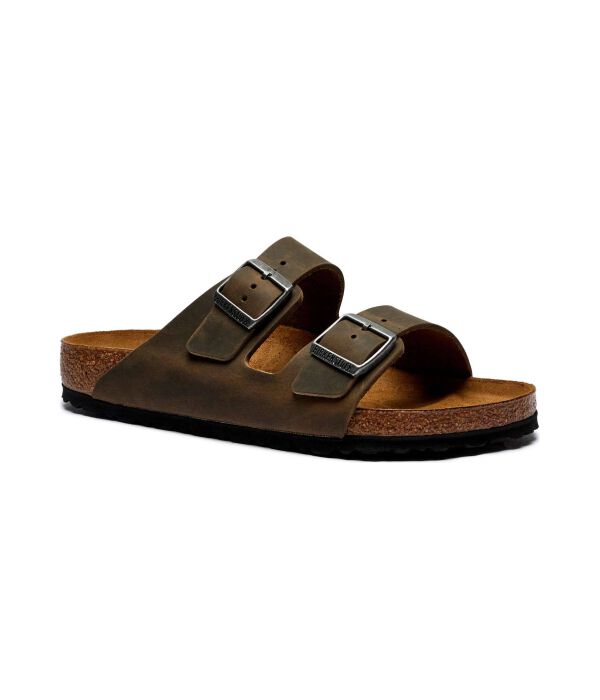 

Кожаные тапочки Arizona Leoi Eva Birkenstock, хаки
