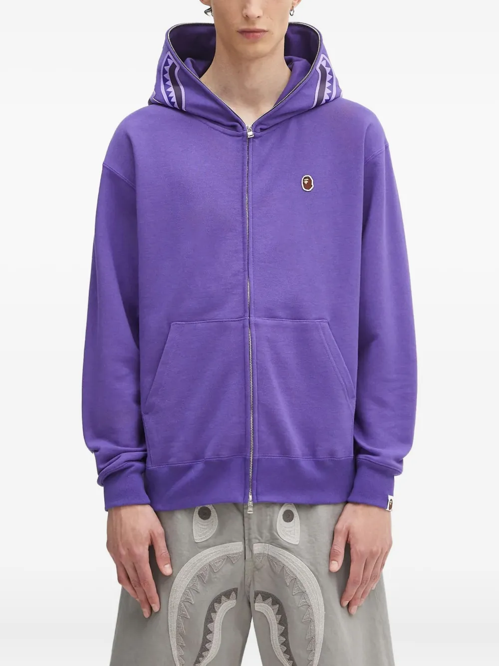 

Толстовка на молнии с капюшоном A BATHING APE, фиолетовый