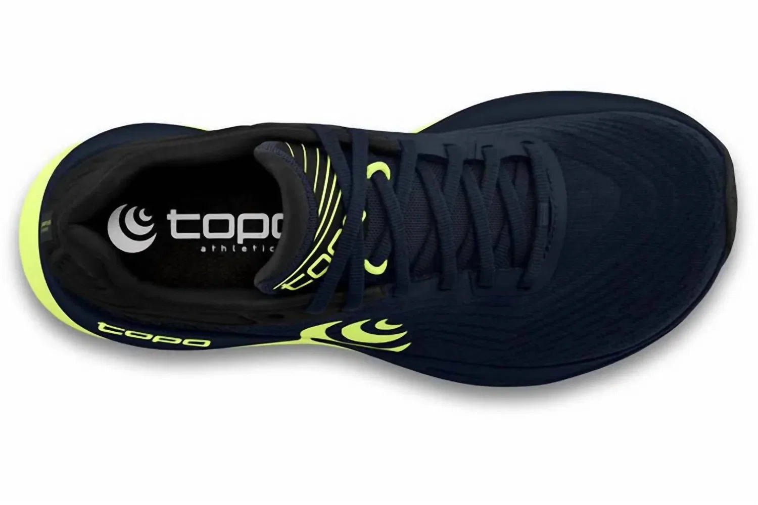 Topo Athletic Мужские беговые кроссовки Ultrafly 5, темно-синий/салатовый цвет — фото 3