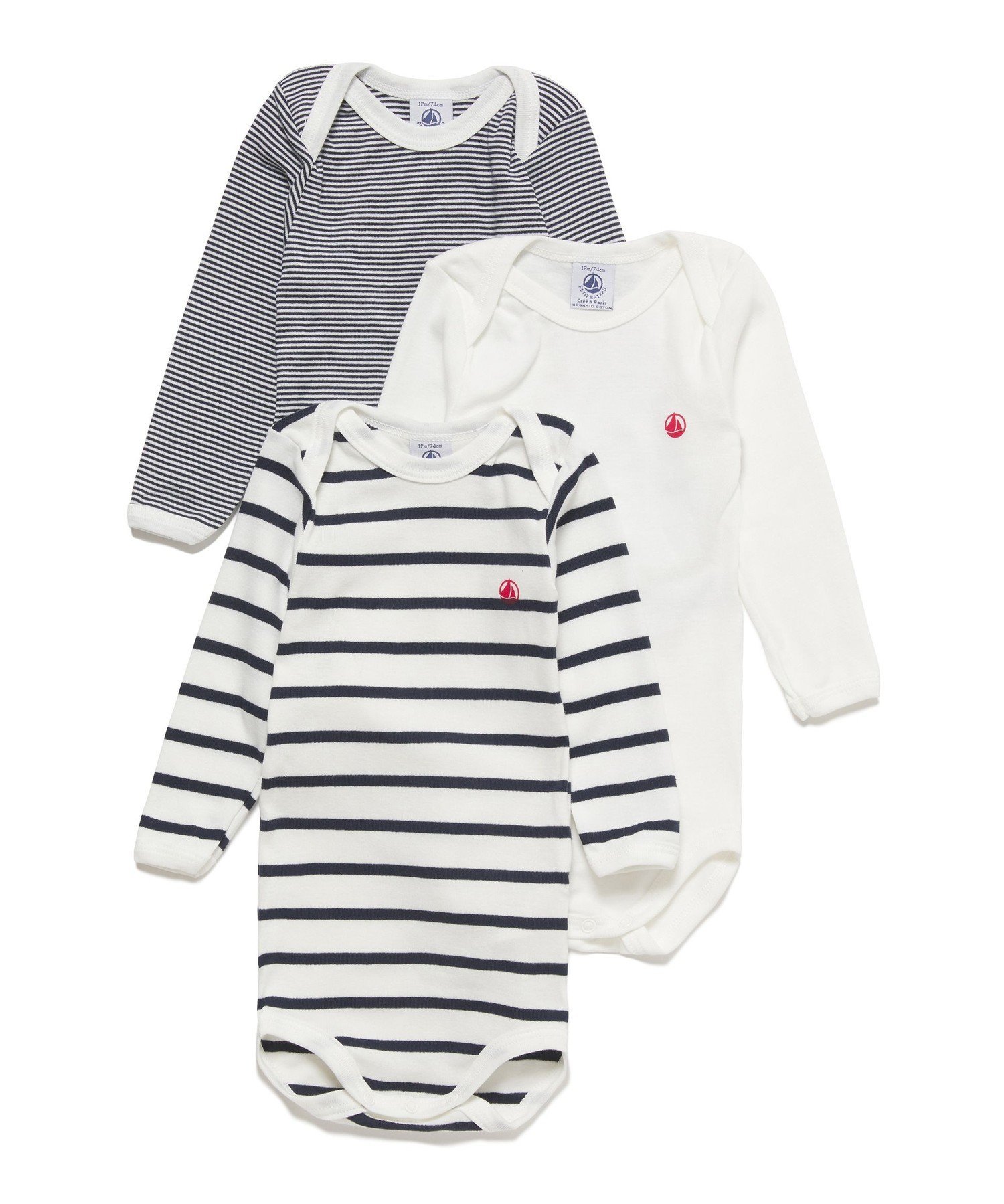 Боди с длинными рукавами (комплект из 3 предметов) PETIT BATEAU, Color 1