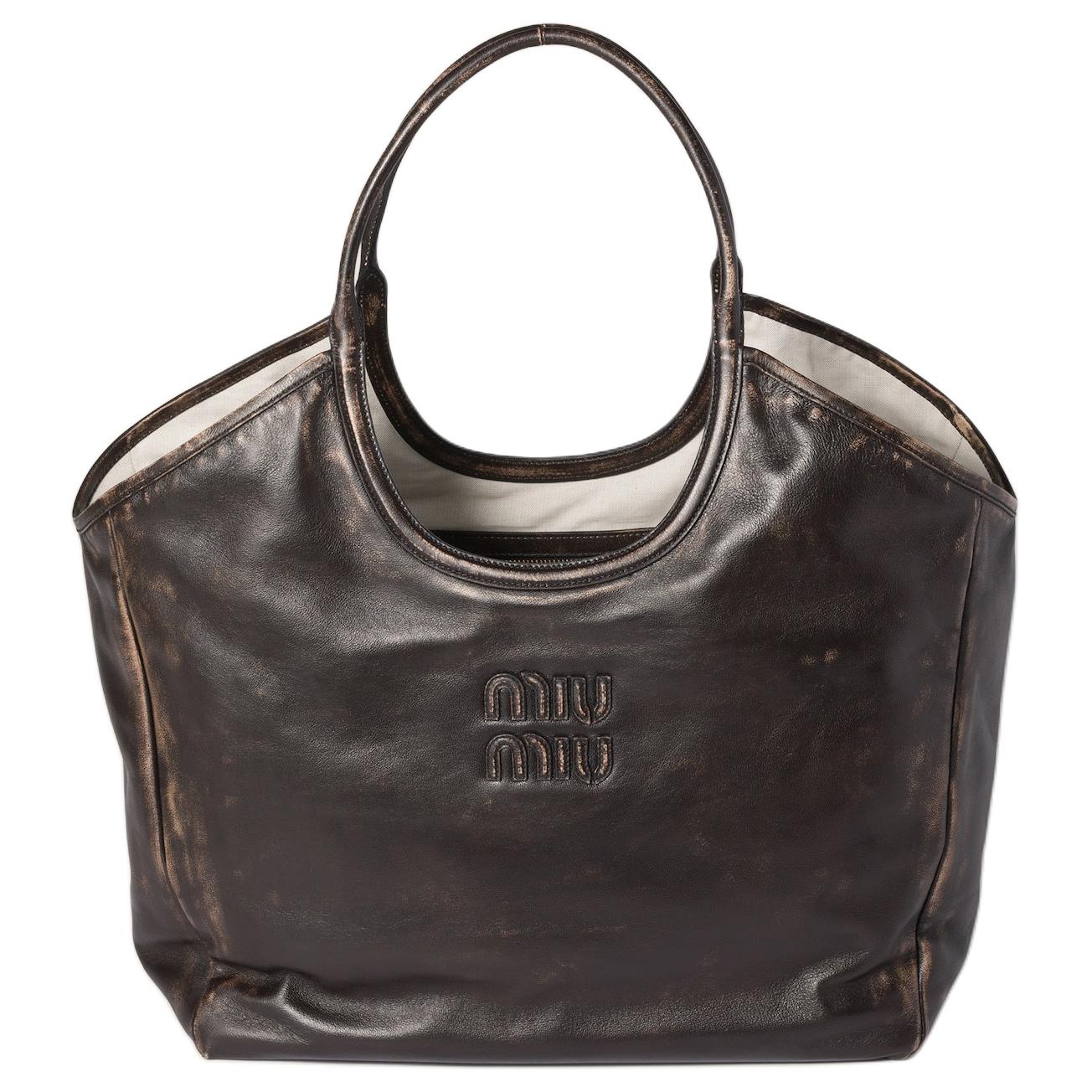 

Сумка-шоппер Ivy из овчины, большая женская сумка Coffee MIU MIU, basic set (bag+dust bag)