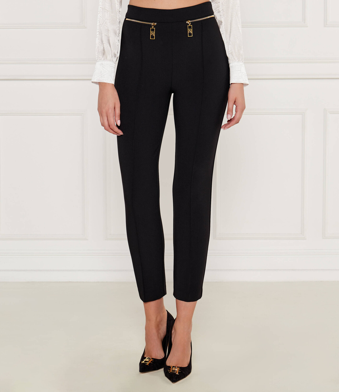 

Брюки Elisabetta Franchi Slim Fit, черный