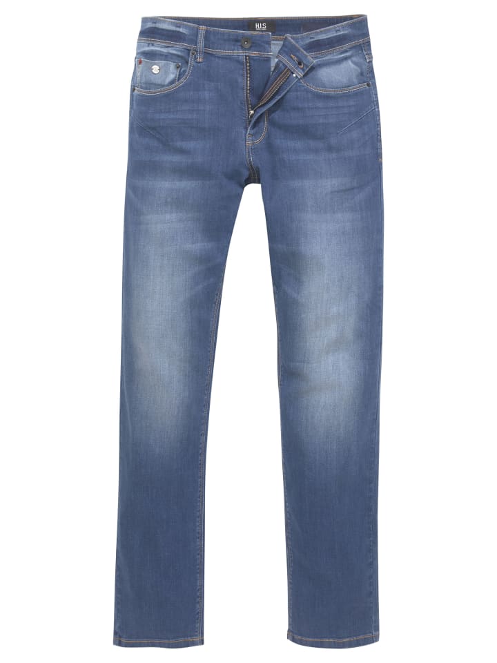

Джинсы комфортного кроя средне-синего цвета H.I.S.