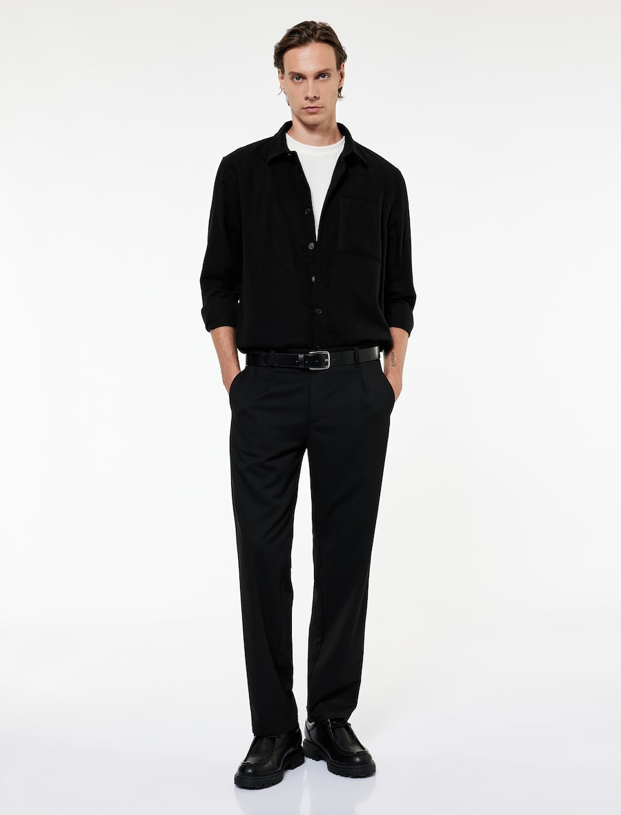 

Рубашка на пуговицах классического кроя Koton, черный