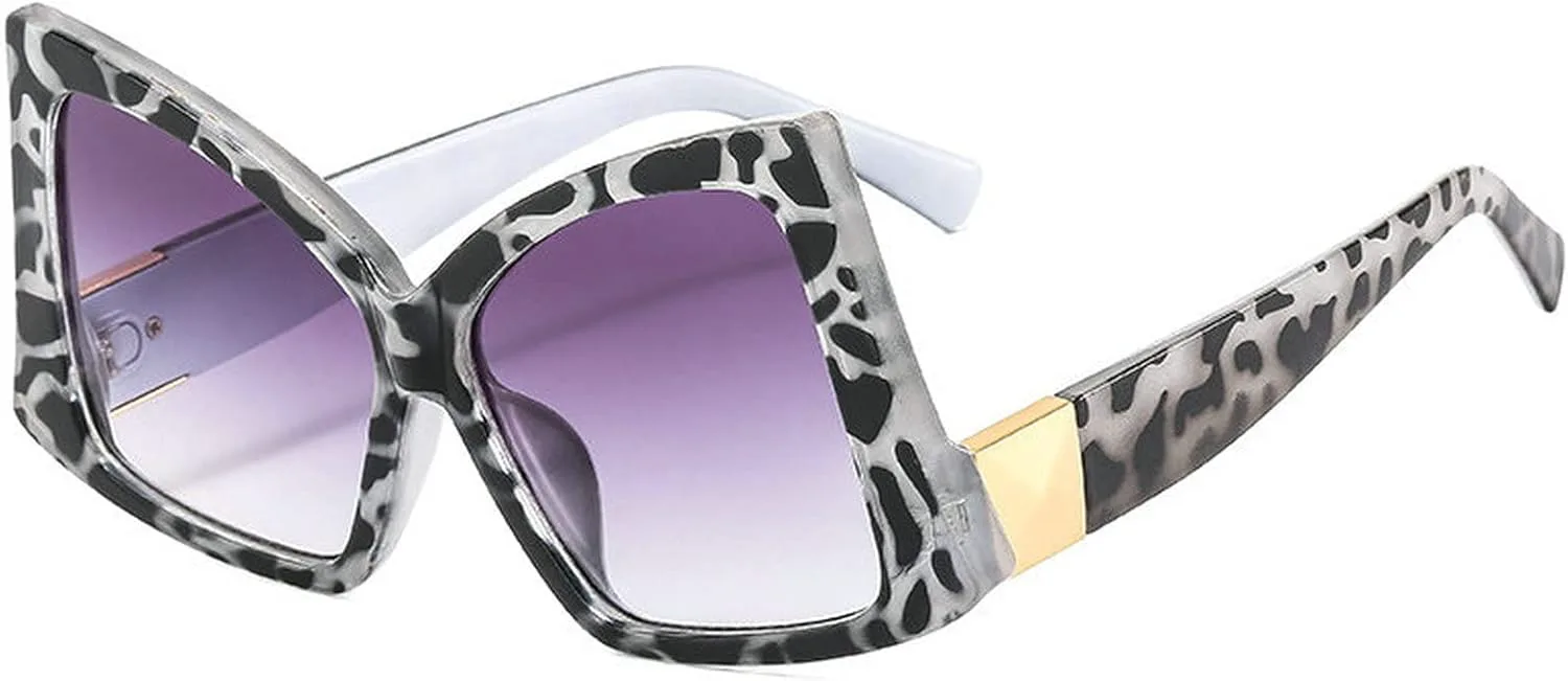 

Солнцезащитные очки COTIA Oversized Butterfly Cat Eye для женщин и мужчин, модные панк-очки с градиентным переходом цвета, уникальные очки неправильной формы, Grey