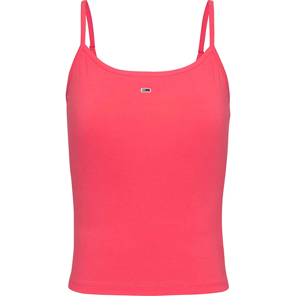 

Футболка без рукавов Tommy Jeans Essential Strap, розовый