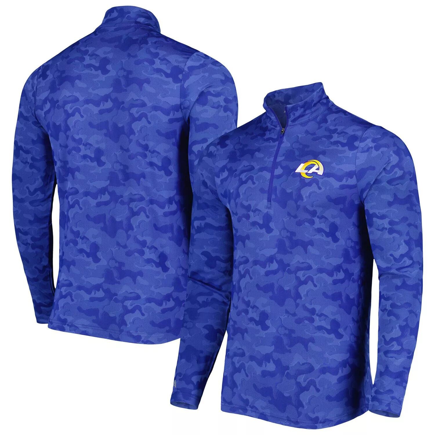 

Мужской свитшот с молнией без четверти Royal Los Angeles Rams Brigade Antigua