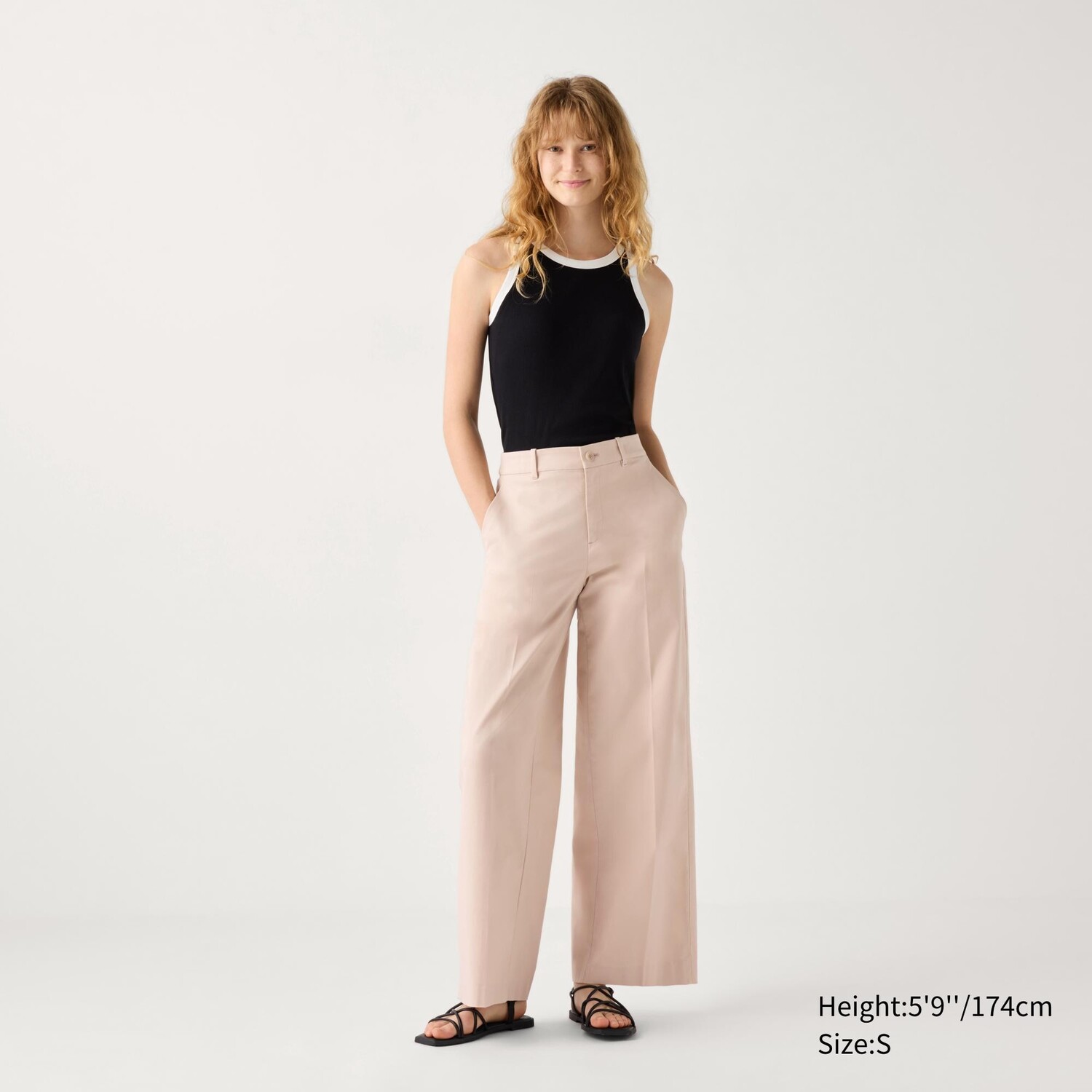 

Широкие брюки-чиносы UNIQLO, розовый