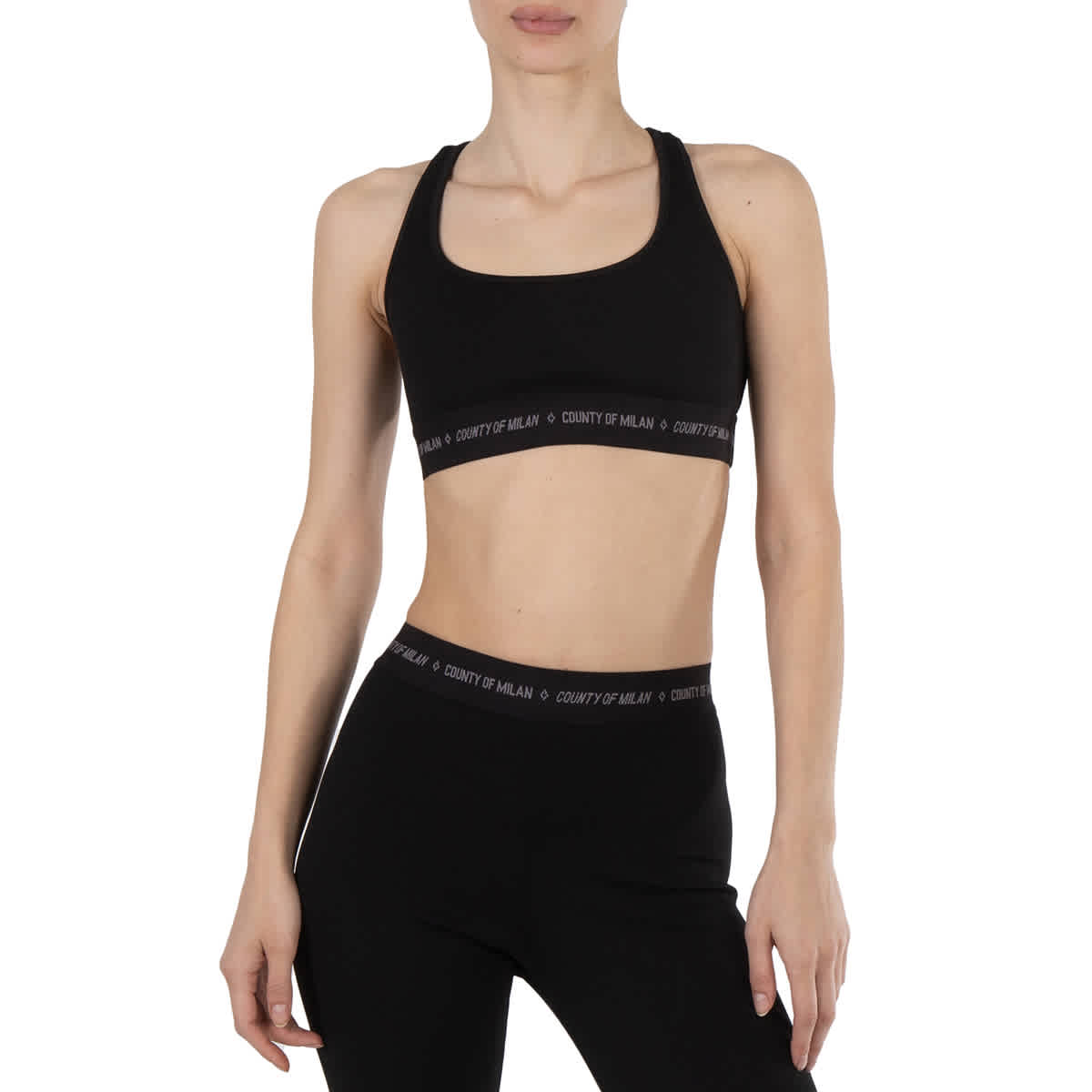 

Марсело Бурлон Женский Логотип Спортивный бюстгальтер Marcelo Burlon, черный