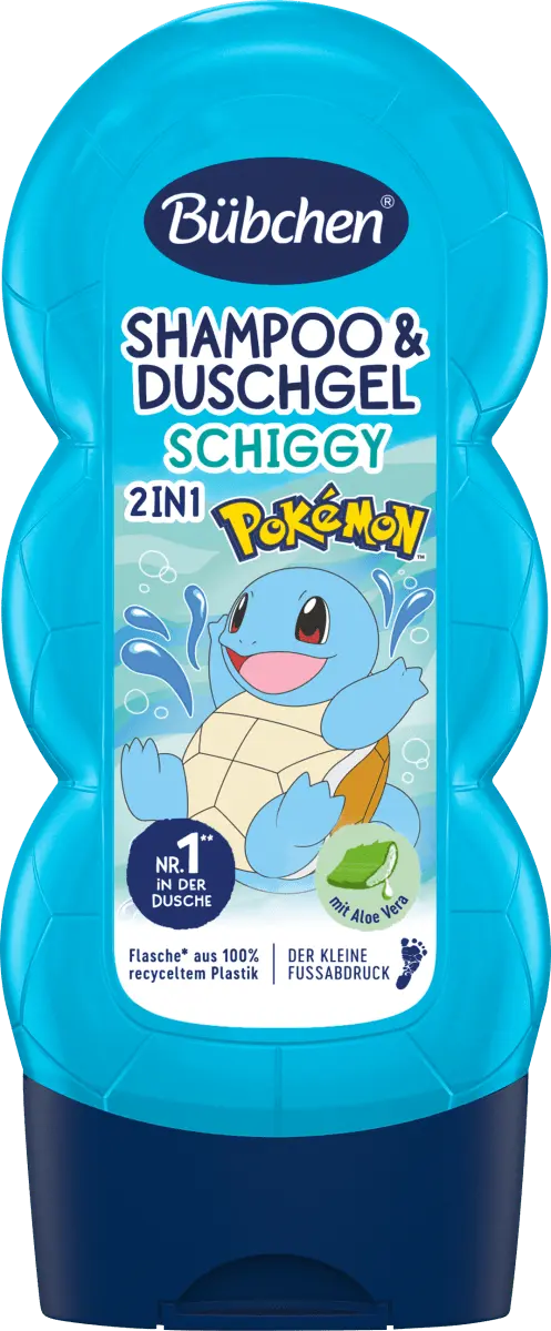 

Детский шампунь и усилитель Гель для душа 2в1 Squirtle Pokémon 230 мл Bübchen