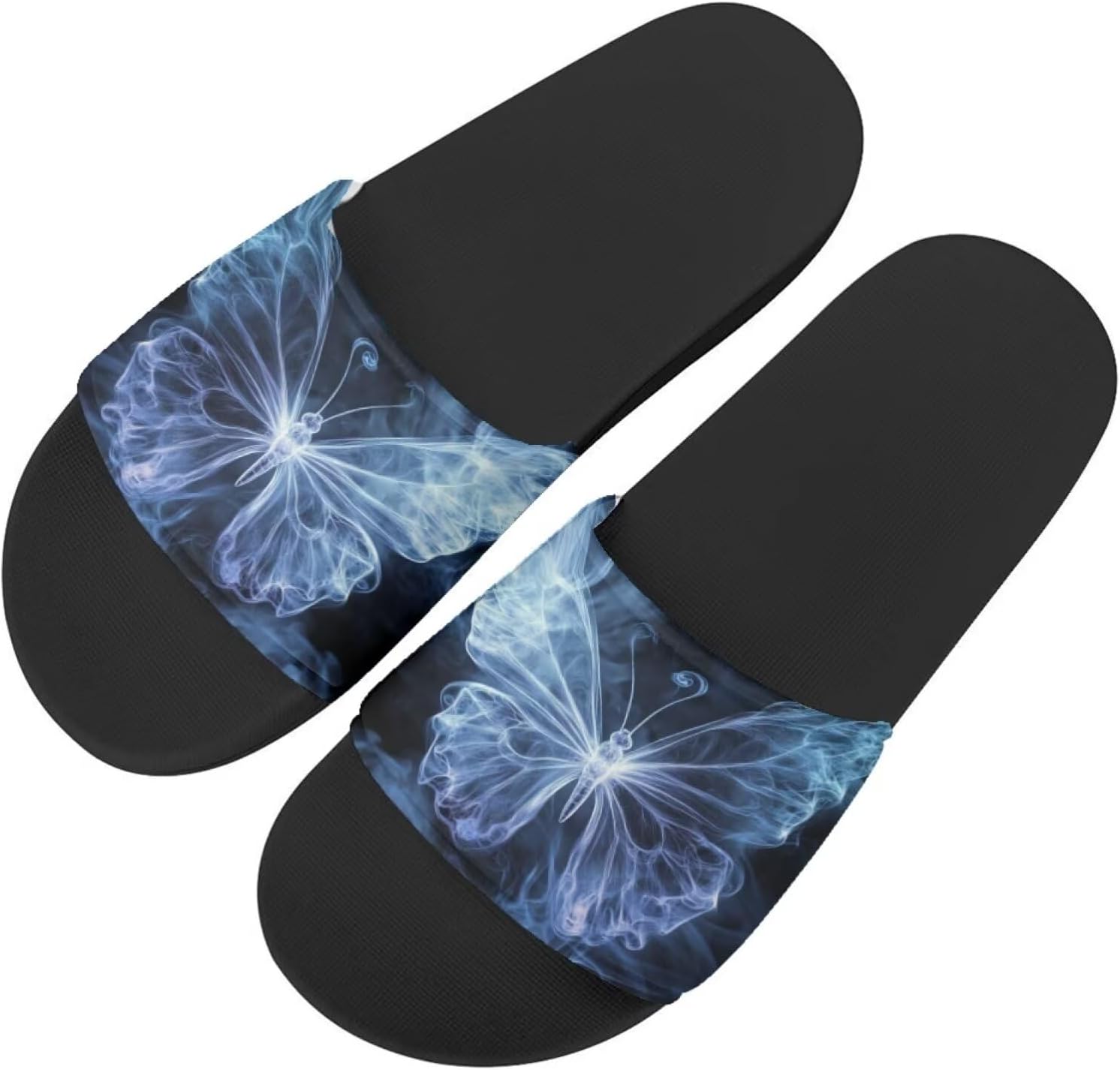 

Тапочки Howilath с оригинальным узором для женщин и мужчин, нескользящие шлепанцы с одной лямкой, открытый носок, мягкая подошва, плоские сандалии, Psychedelic Butterfly
