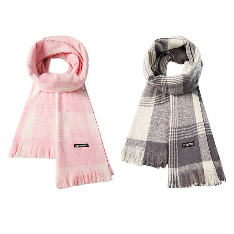 

Вязаный шарф унисекс, Gray+Pink