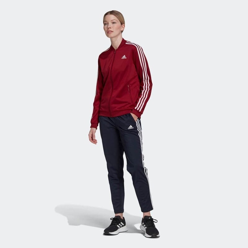 

Базовый женский спортивный костюм с тремя полосками Adidas, бордовый
