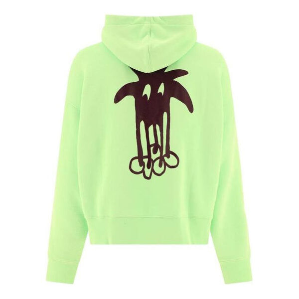 Толстовка douby logo printed cotton hoodie 'bright green' Palm Angels, зеленый — фото 2