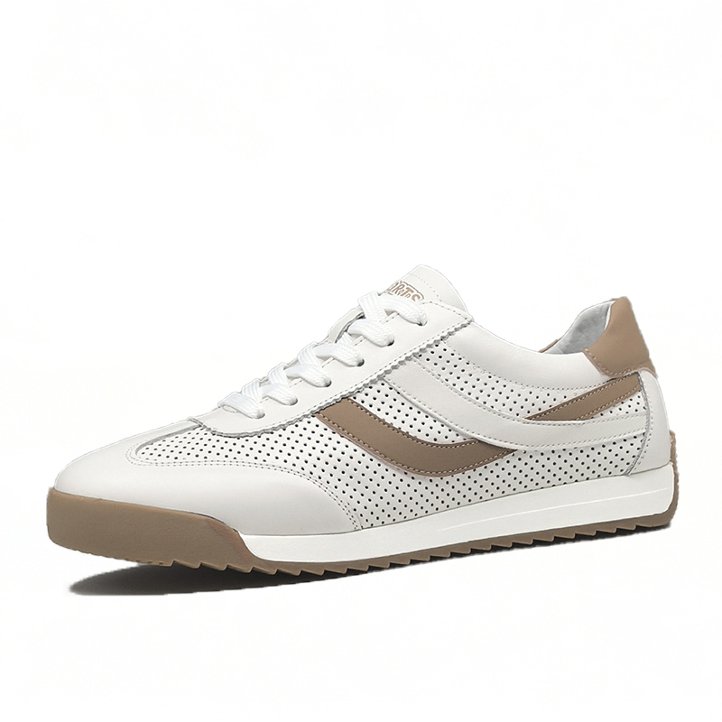 

SENJIALUO Износостойкие легкие противоскользящие кеды мужские бело-абрикосовые, цвет White Apricot