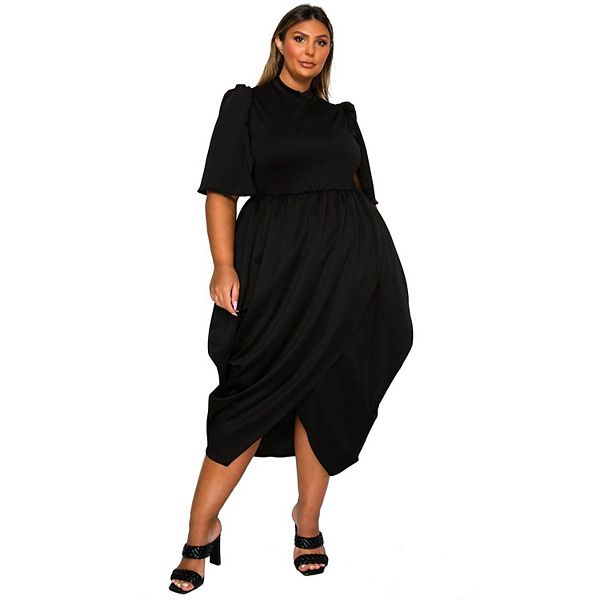

Платье Aesira с карманами и тюльпановым подолом Plus Size L I V D, Black