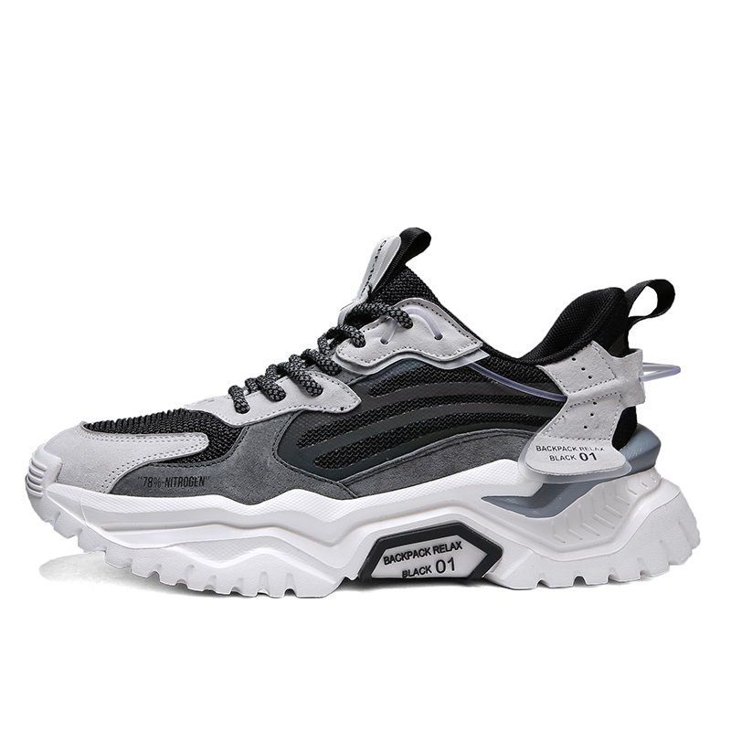 

COPICVEN Влагопоглощающие и дышащие массивные низкие кроссовки мужские - черный серый, цвет Black Gray