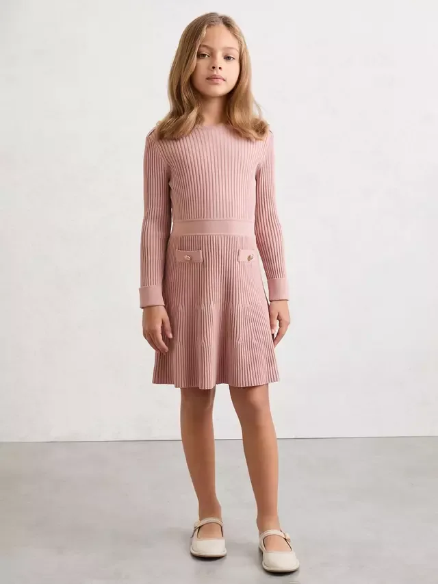 Детское трикотажное платье-трапеция Шарлотта, розовое Reiss