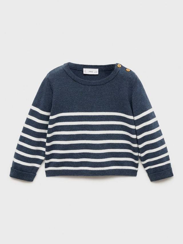 

Детский джемпер Gales из хлопкового микса в полоску Mango, Medium Blue