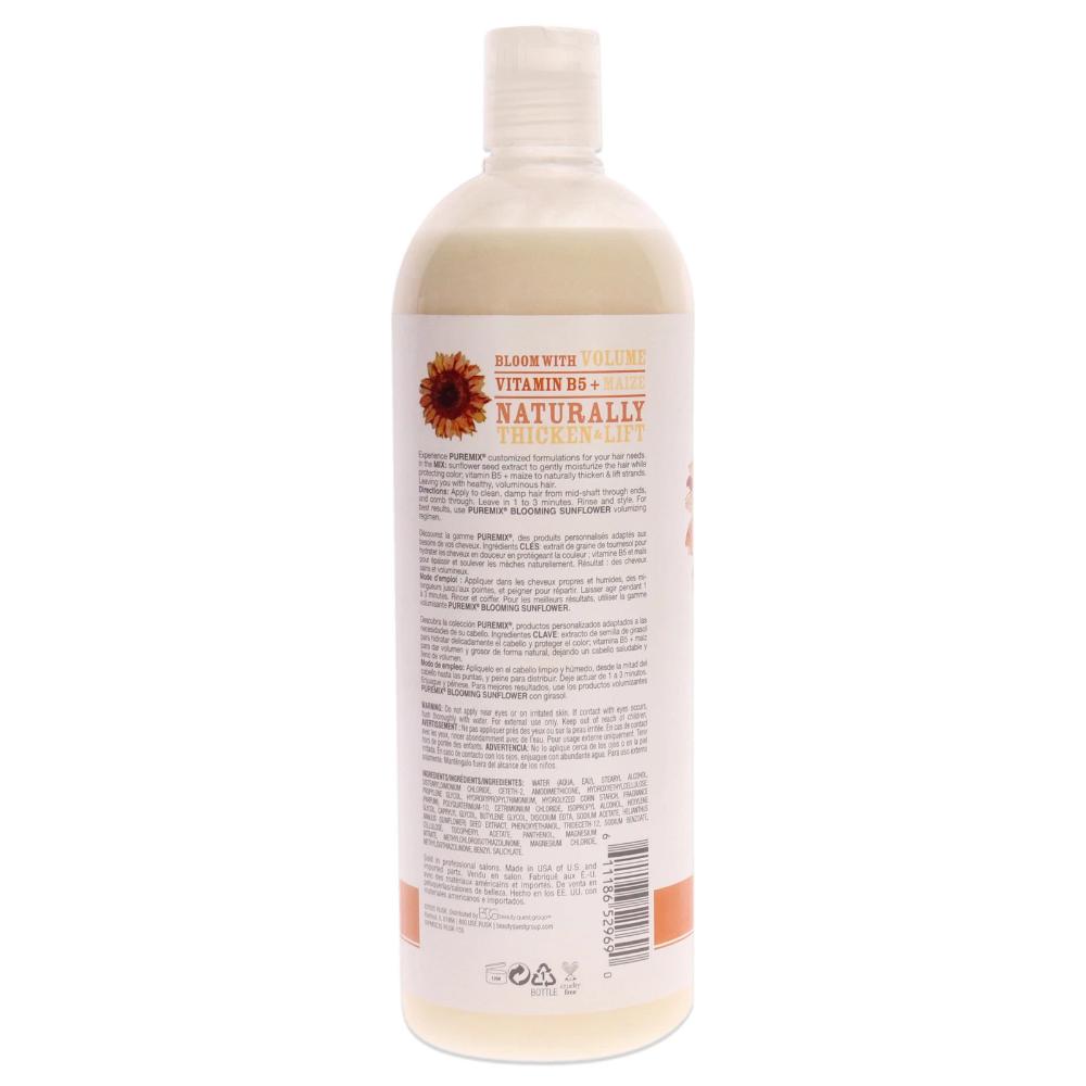 Кондиционер для придания объема Puremix Blooming Sunflower для тонких волос от Rusk (унисекс) - 35 унций (940 мл), прозрачный — фото 2