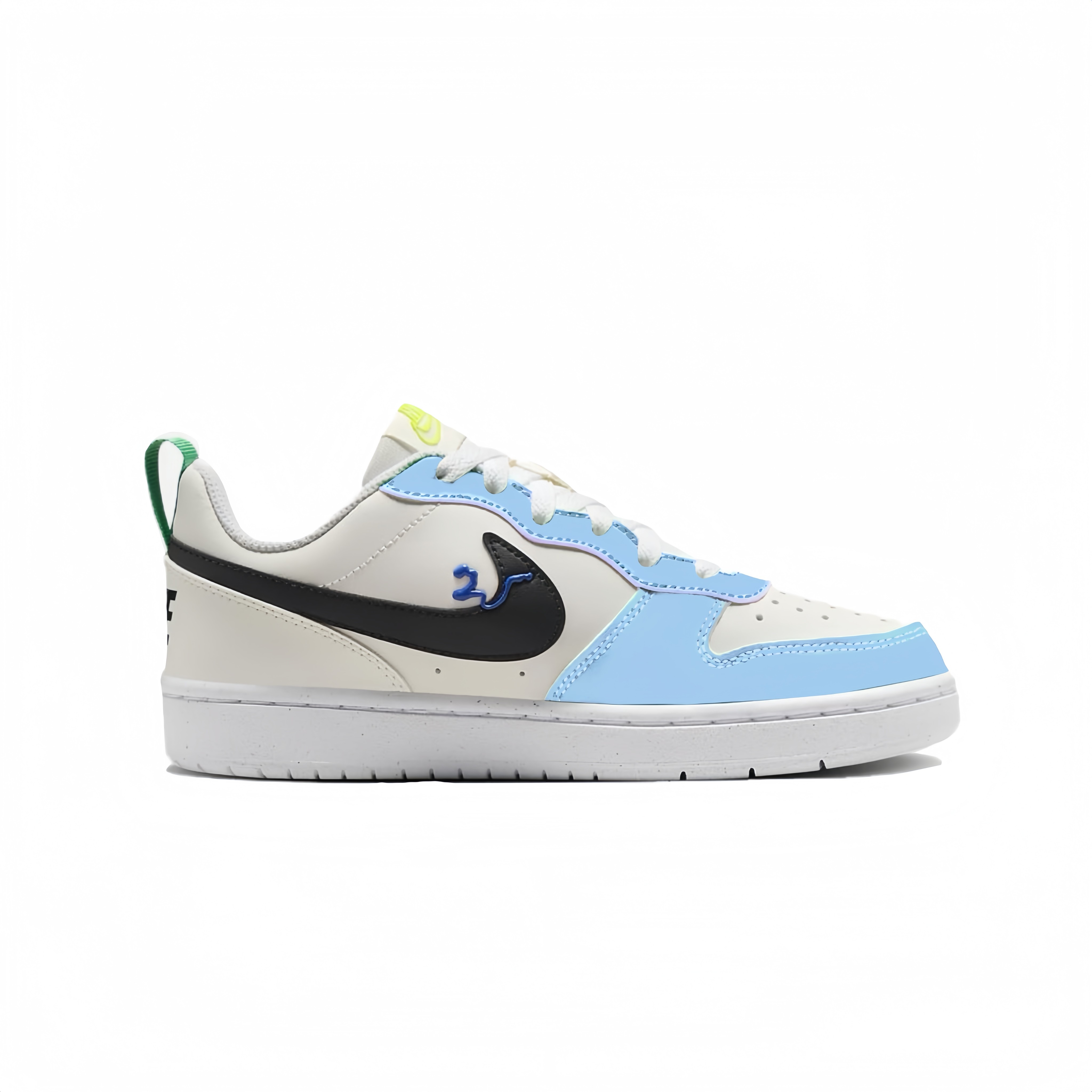 Кроссовки Court Borough Milk Foam Blue Star с антискользящим покрытием, износостойкие, низкие, для детей и подростков, для скейтбординга Nike, синий — фото 2