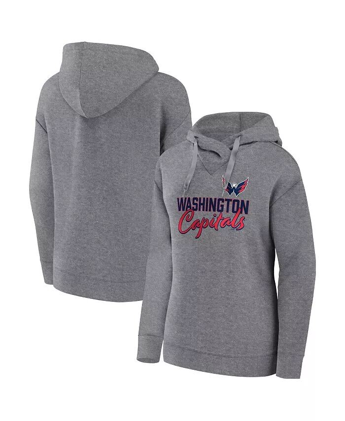 

Женская толстовка с капюшоном Heather Grey Washington Capitals Script Favorite Fanatics