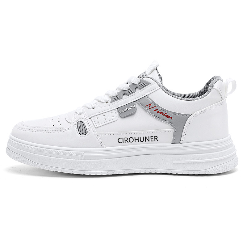 

CIROHUNER Легкие и дышащие мужские скейтерские кеды низкие White Gray, цвет White Gray